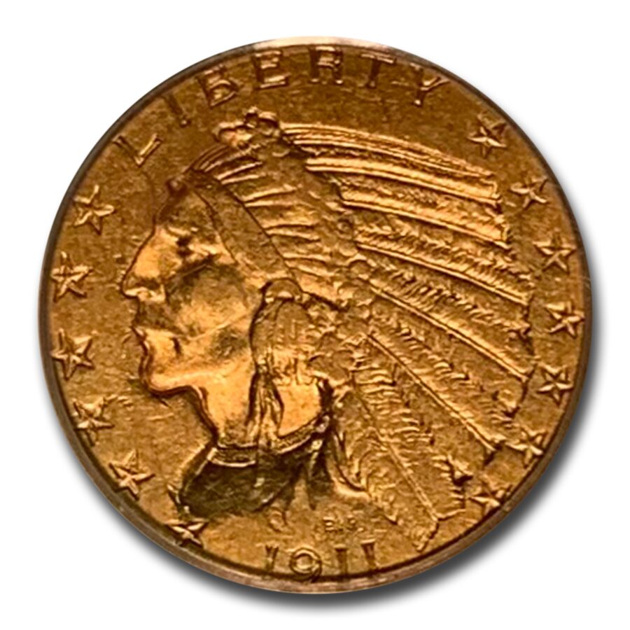 1911-S $5 Indian Gold Half Eagle AU-53 PCGS