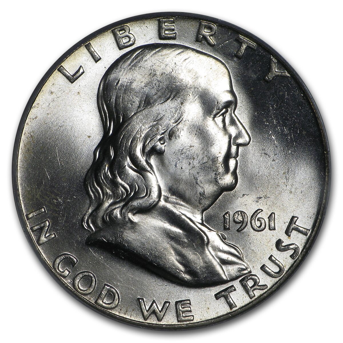 1961 Franklin Half Dollar MS-64 PCGS