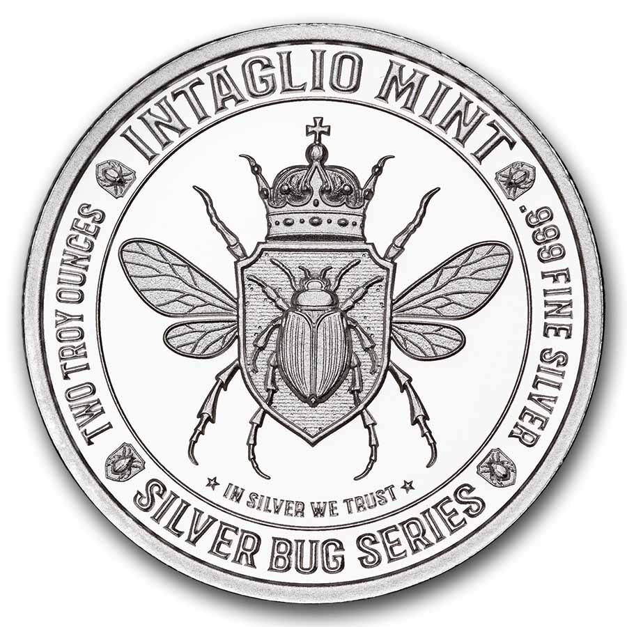 2 oz UHR Silver Round - The Silver Bug: Stag Beetle