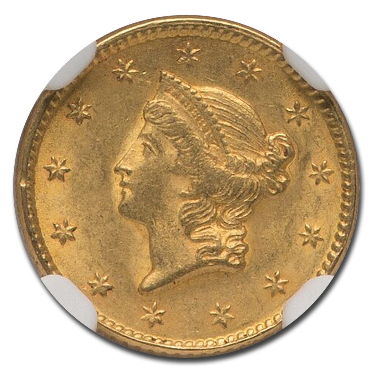 1851 $1 Liberty Head Gold MS-63 NGC