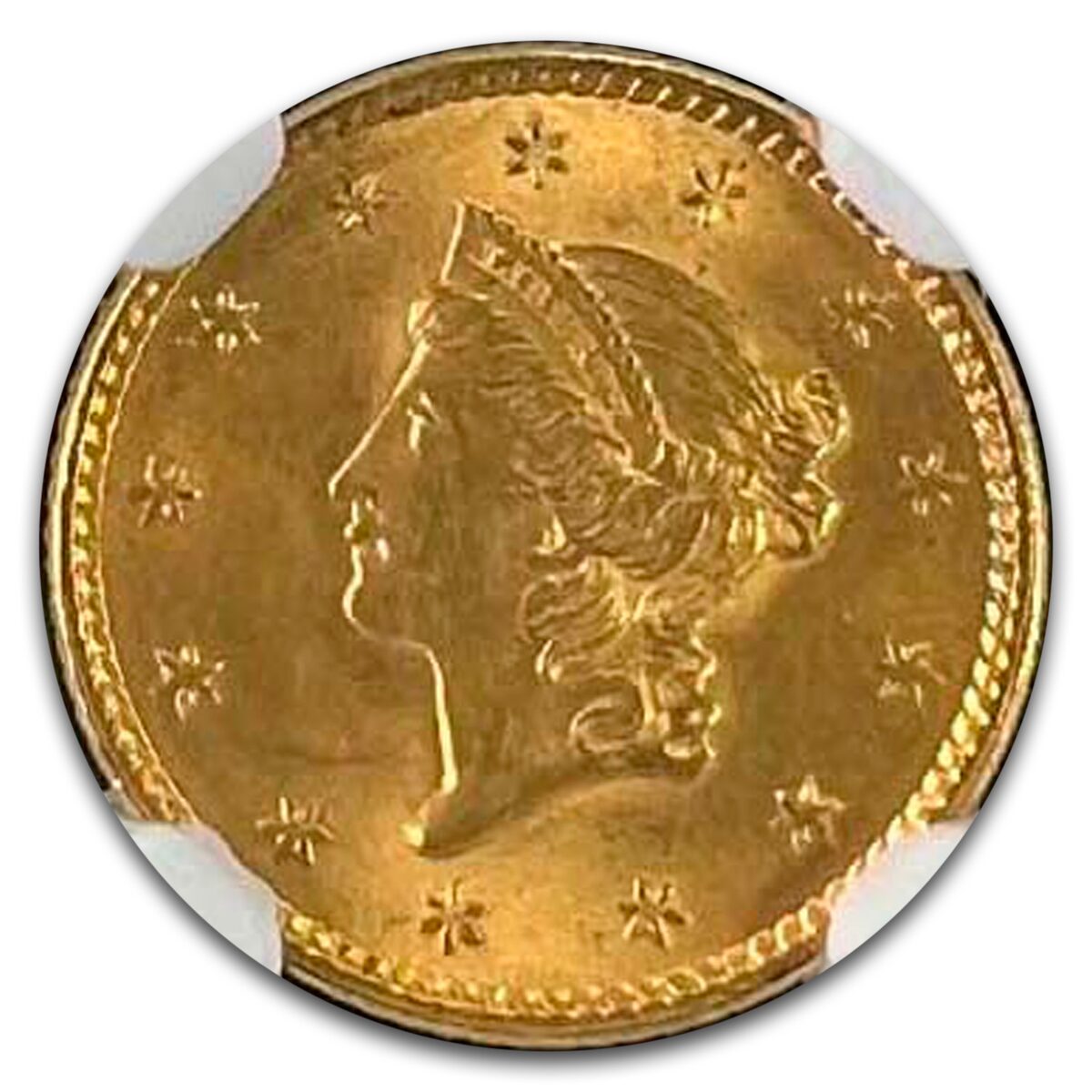 1852 $1 Liberty Head Gold MS-65 NGC