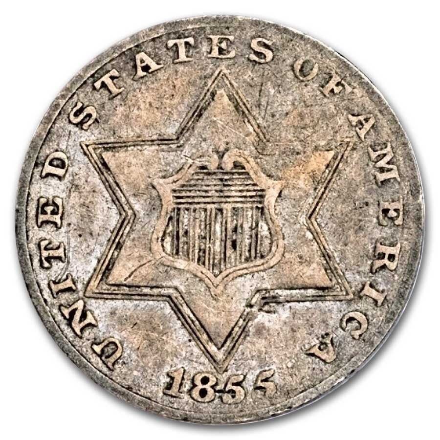 1855 Three Cent Silver VF