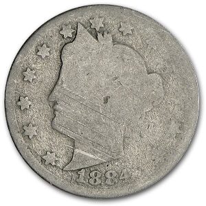 1884 Liberty Head V Nickel Poor/Fair