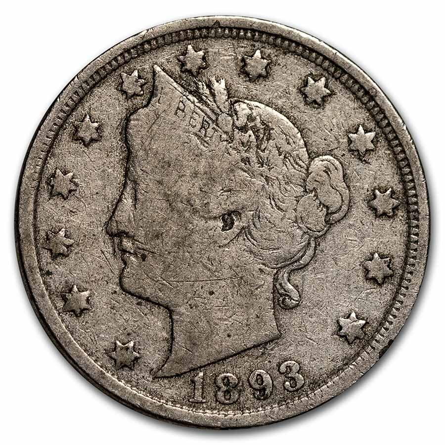 1893 Liberty Head V Nickel VG