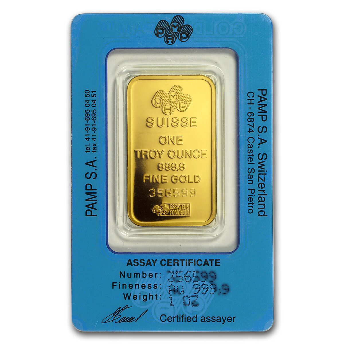 1 oz Gold Bar - PAMP Suisse (Gold Dream, In Assay)