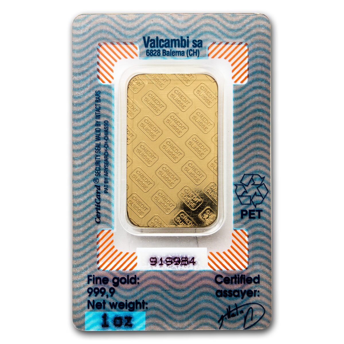 1 oz Gold Bar - Credit Suisse (Vintage Assay)
