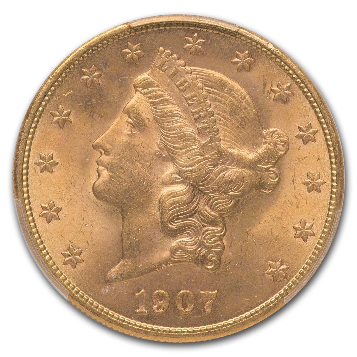 1907-S $20 Liberty Gold Double Eagle MS-64 PCGS
