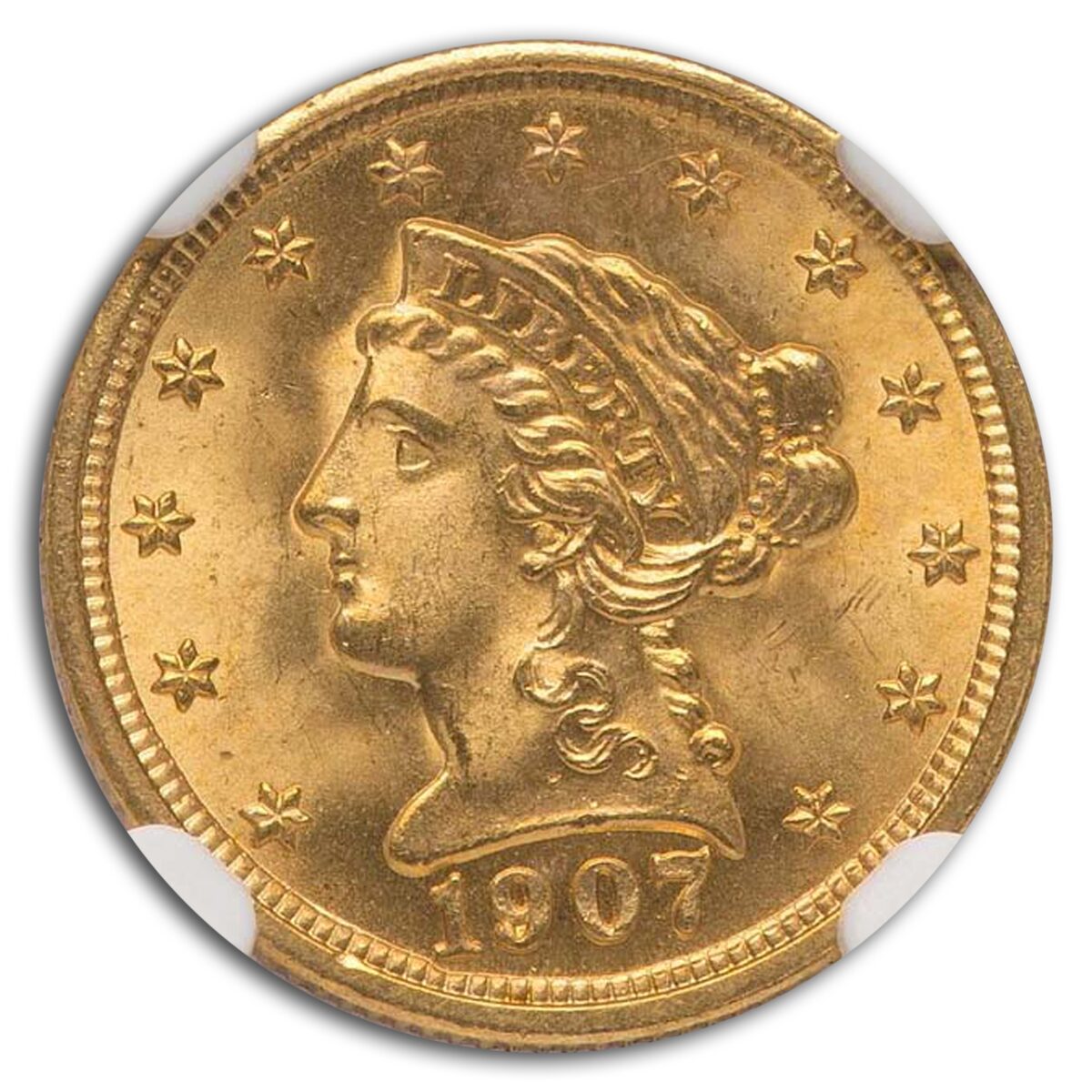 1907 $2.50 Liberty Gold Quarter Eagle MS-66 NGC