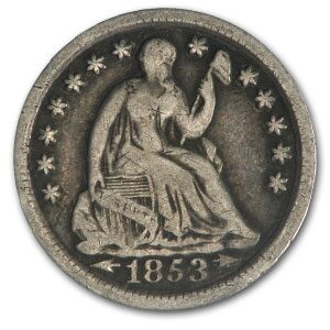 1853-O Liberty Seated Half Dime w/Arrows VG