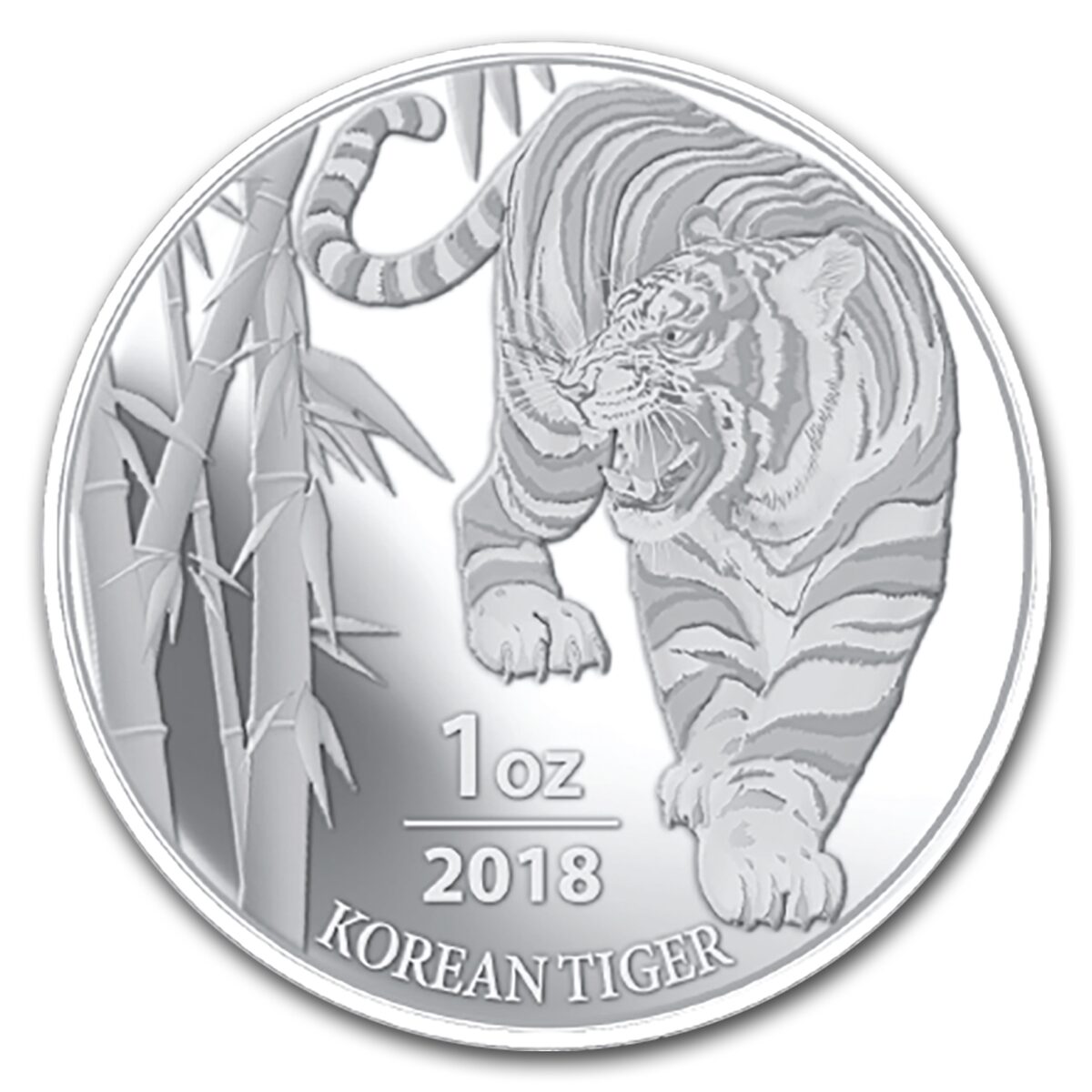 2018 South Korea 1 oz Silver Tiger BU