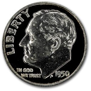 1950 Roosevelt Dime Gem Proof