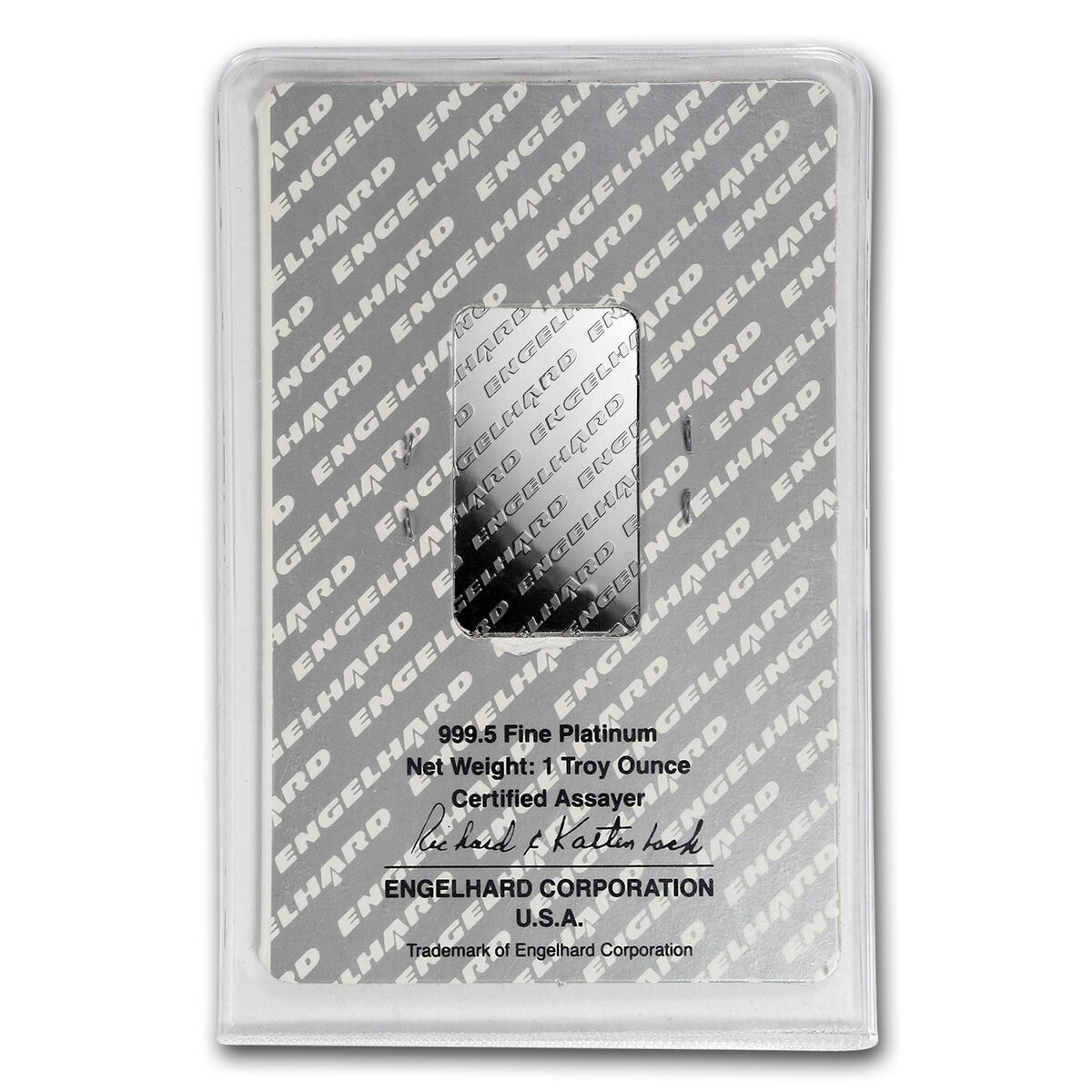 1 oz Platinum Bar - Engelhard Eagle Design (USA Flag Assay)
