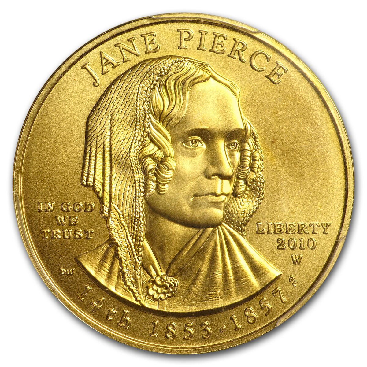 2010-W 1/2 oz Gold Jane Pierce MS-69 PCGS