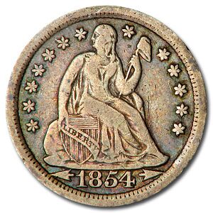 1854-O Liberty Seated Dime w/Arrows Fine