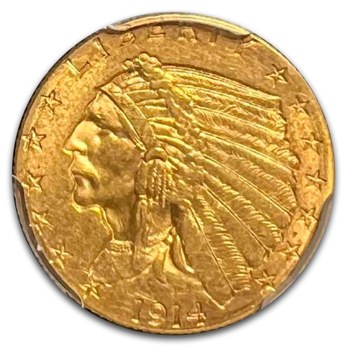 1914-D $2.50 Indian Gold Quarter Eagle MS-63 PCGS CAC