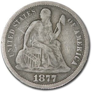 1877 Liberty Seated Dime VF