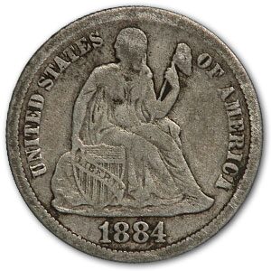 1884 Liberty Seated Dime Fine