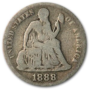 1888 Liberty Seated Dime VG