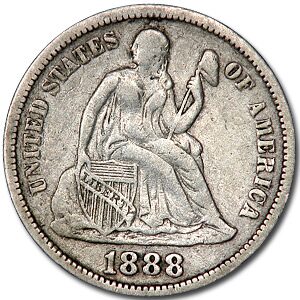 1888 Liberty Seated Dime VF