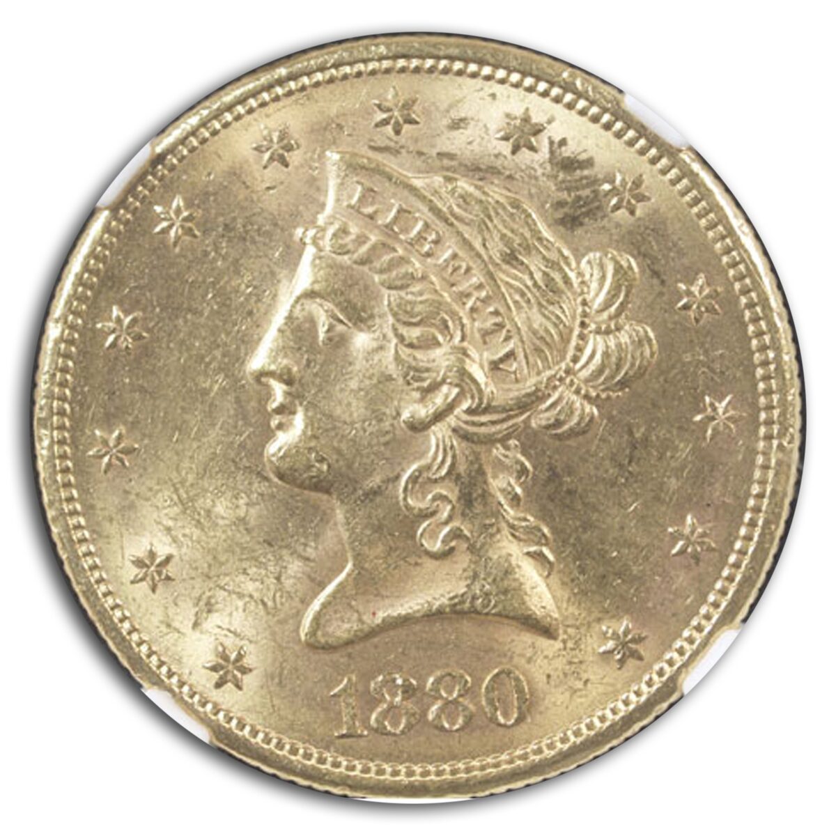 1880-S $10 Liberty Gold Eagle MS-61 NGC