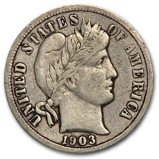 1903 Barber Dime VF