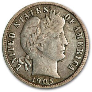 1905 Barber Dime Fine