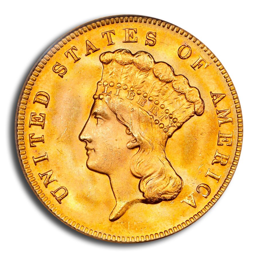 1878 $3 Gold Princess MS-66 PCGS