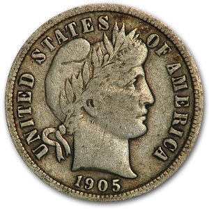 1905-S Barber Dime Fine