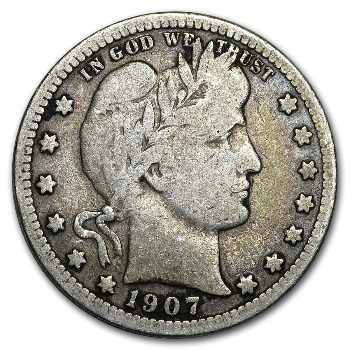 1907-S Barber Quarter VG