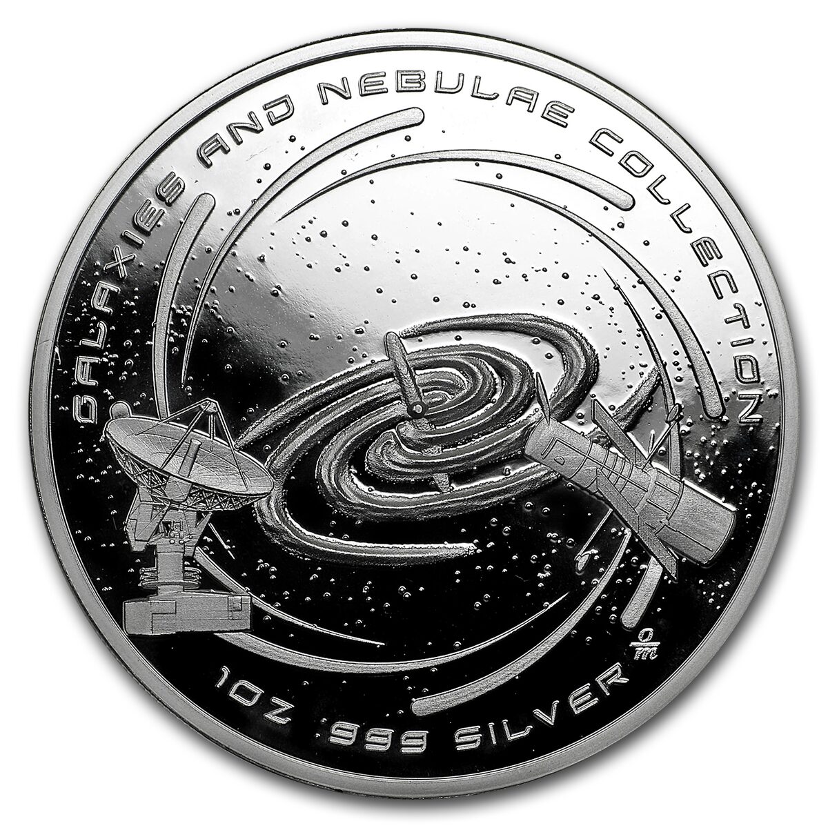 1 oz Silver Colorized Proof Spinner - M94 Ring Galaxy Core