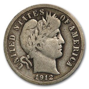 1912 Barber Dime Fine
