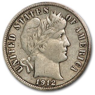 1912 Barber Dime XF