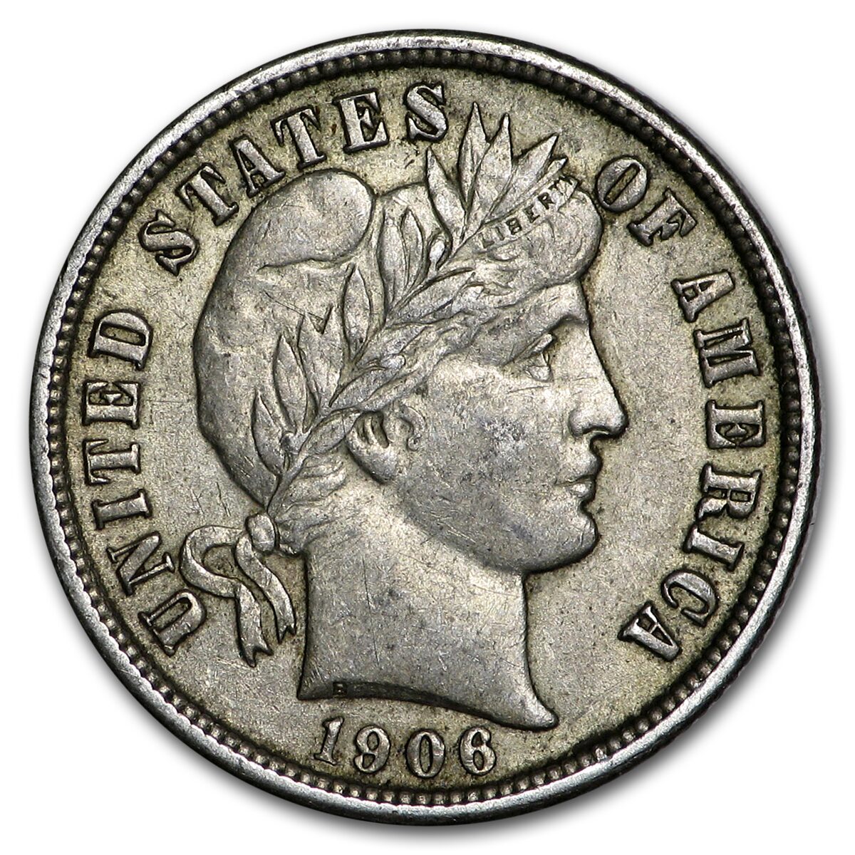 1906 Barber Dime AU
