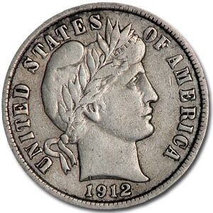 1912-S Barber Dime VF