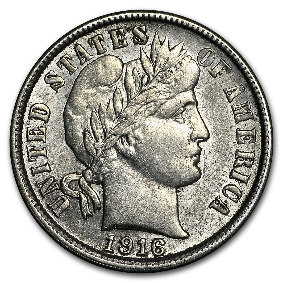 1916-S Barber Dime AU
