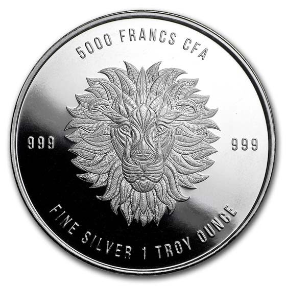 2018 Republic of Chad 1 oz Silver Mandala Lion BU