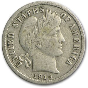 1914-S Barber Dime Fine