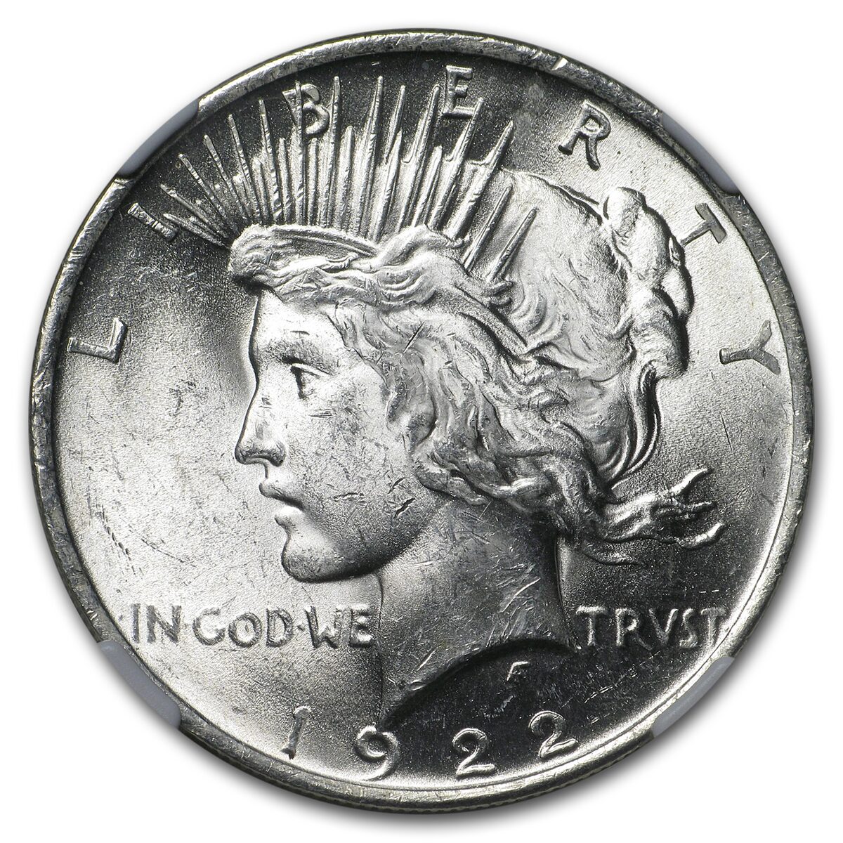 1922 Stage Coach Peace Dollar BU NGC