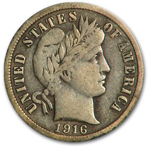 1916-S Barber Dime Fine