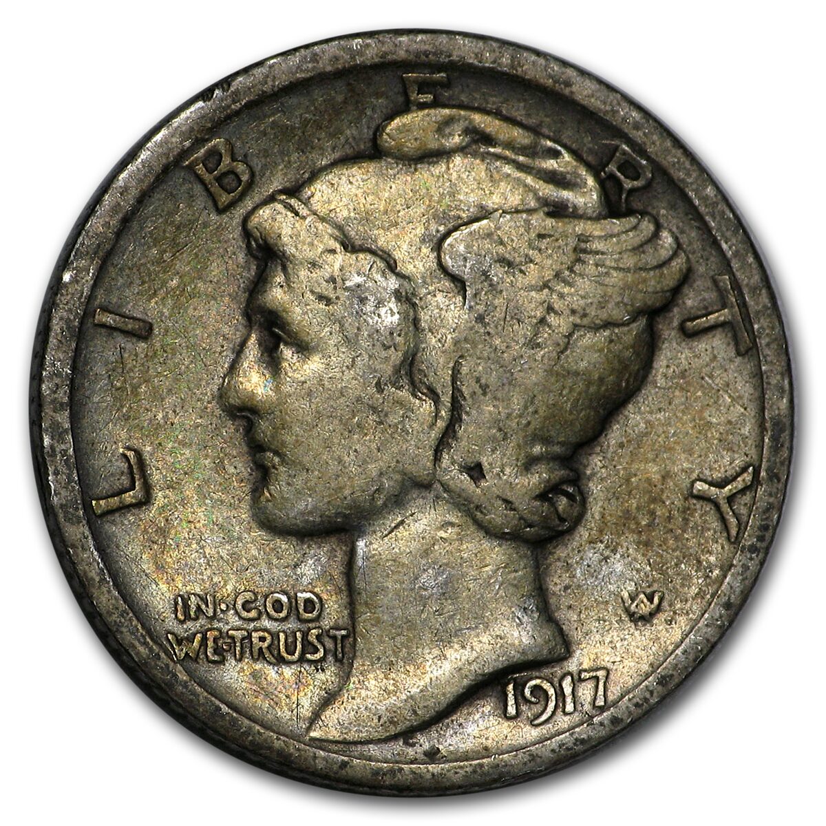 1917 Mercury Dime Fine