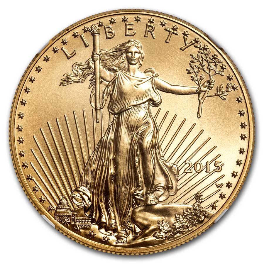 2015-W 1 oz Burnished Gold Eagle MS-70 NGC