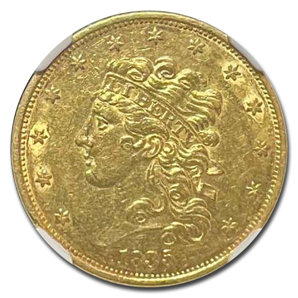 1835 $5 Gold Classic Head Half Eagle AU-58 NGC
