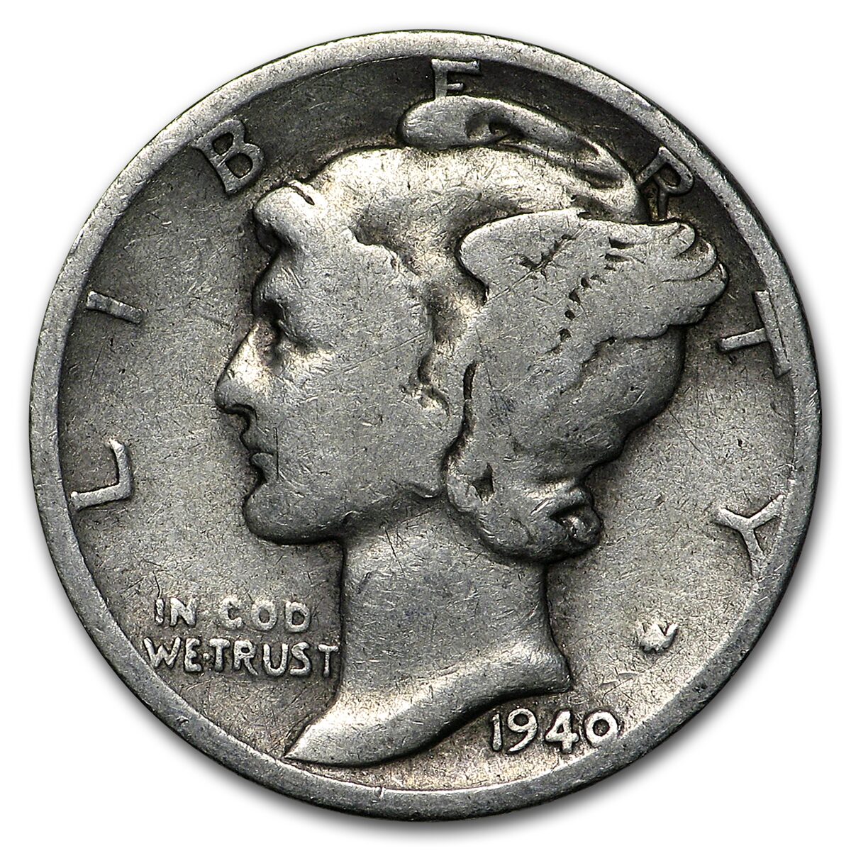 1940-D Mercury Dime Good/VF