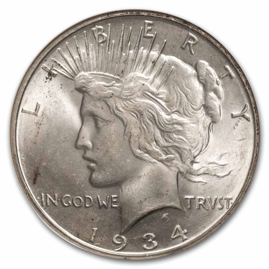 1934-D Peace Dollar MS-64 NGC