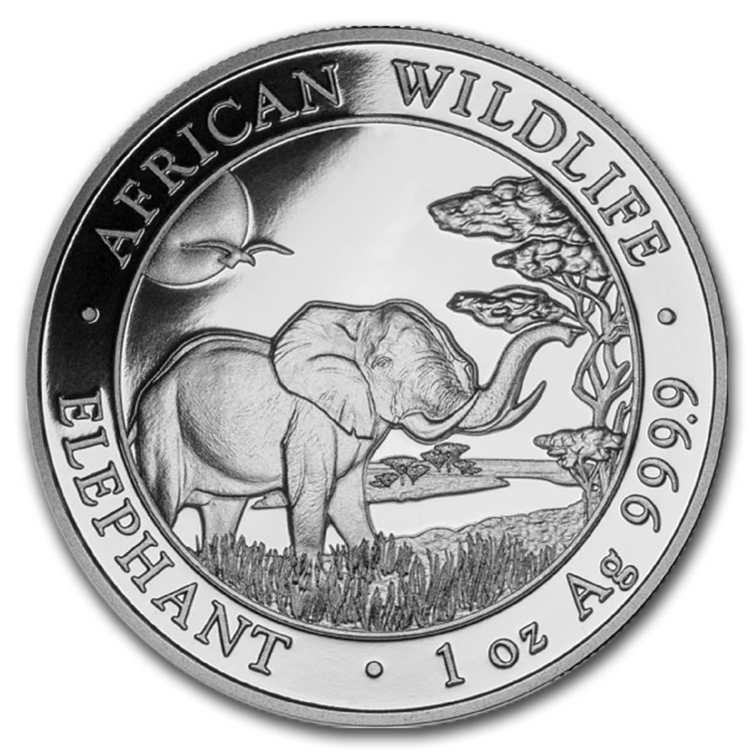 2019 Somalia 1 oz Silver Elephant BU