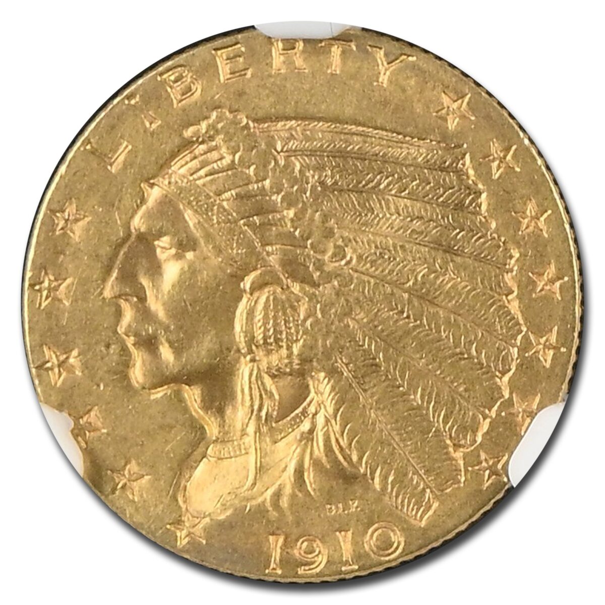 1910 $2.50 Indian Gold Quarter Eagle MS-63 NGC
