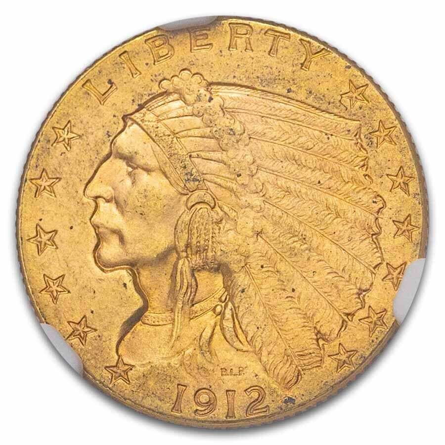 1912 $2.50 Indian Gold Quarter Eagle MS-63 NGC