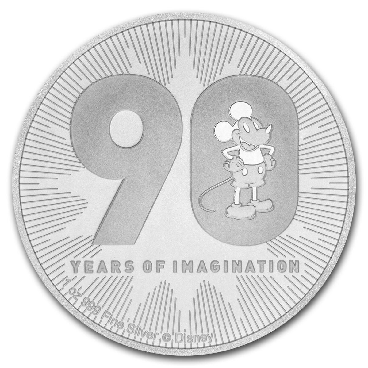 2018 Niue 1 oz Silver $2 Mickey's 90th Anniv (MintDirect® Single)