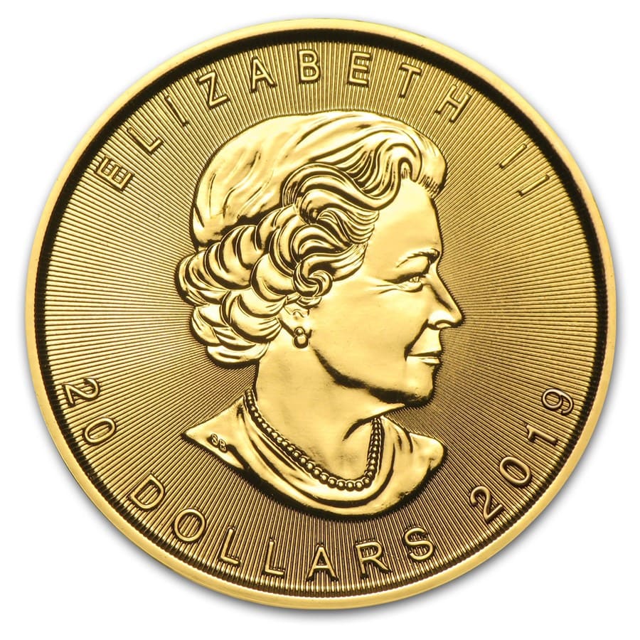 2019 Canada 1/2 oz Gold Maple Leaf BU