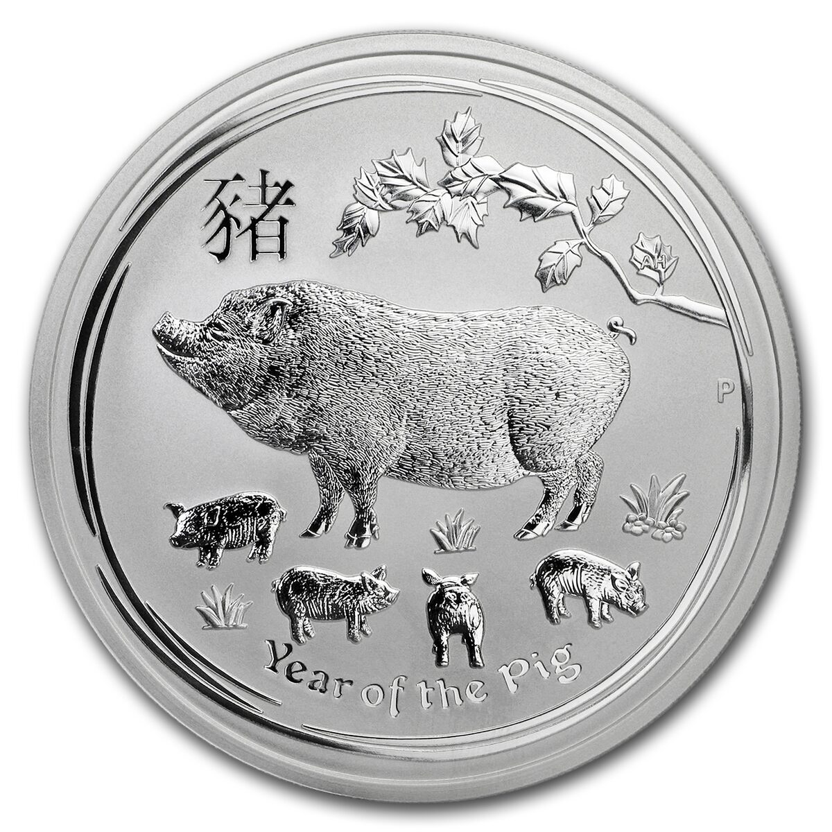2019 Australia 5 oz Silver Lunar Pig BU